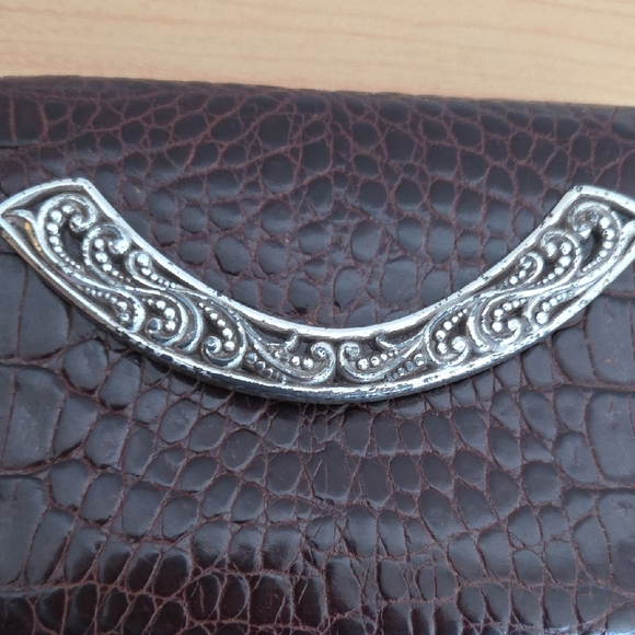 Brighton Dark Brown Crocodile-Embossed Leather Wallet - Picture 9 of 9